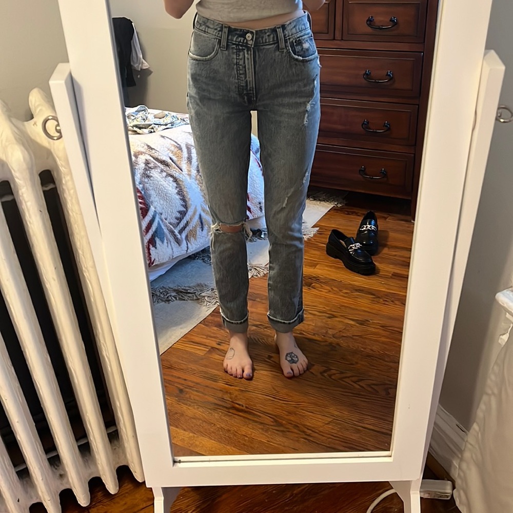 90s skinny high rise